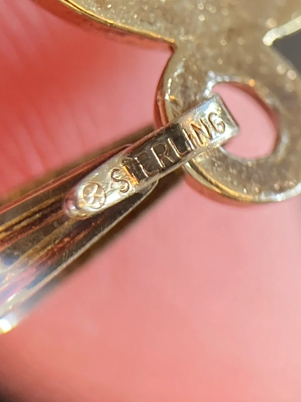 Vintage Gold & Sterling Fleur de Lis Filagree Pendant